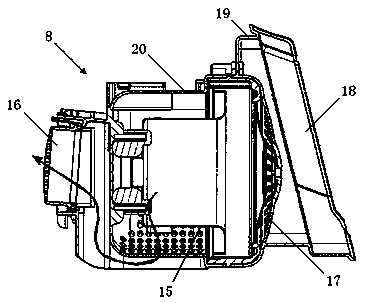 Low-noise motor casing structure with crossed flow channel of vacuum cleaner