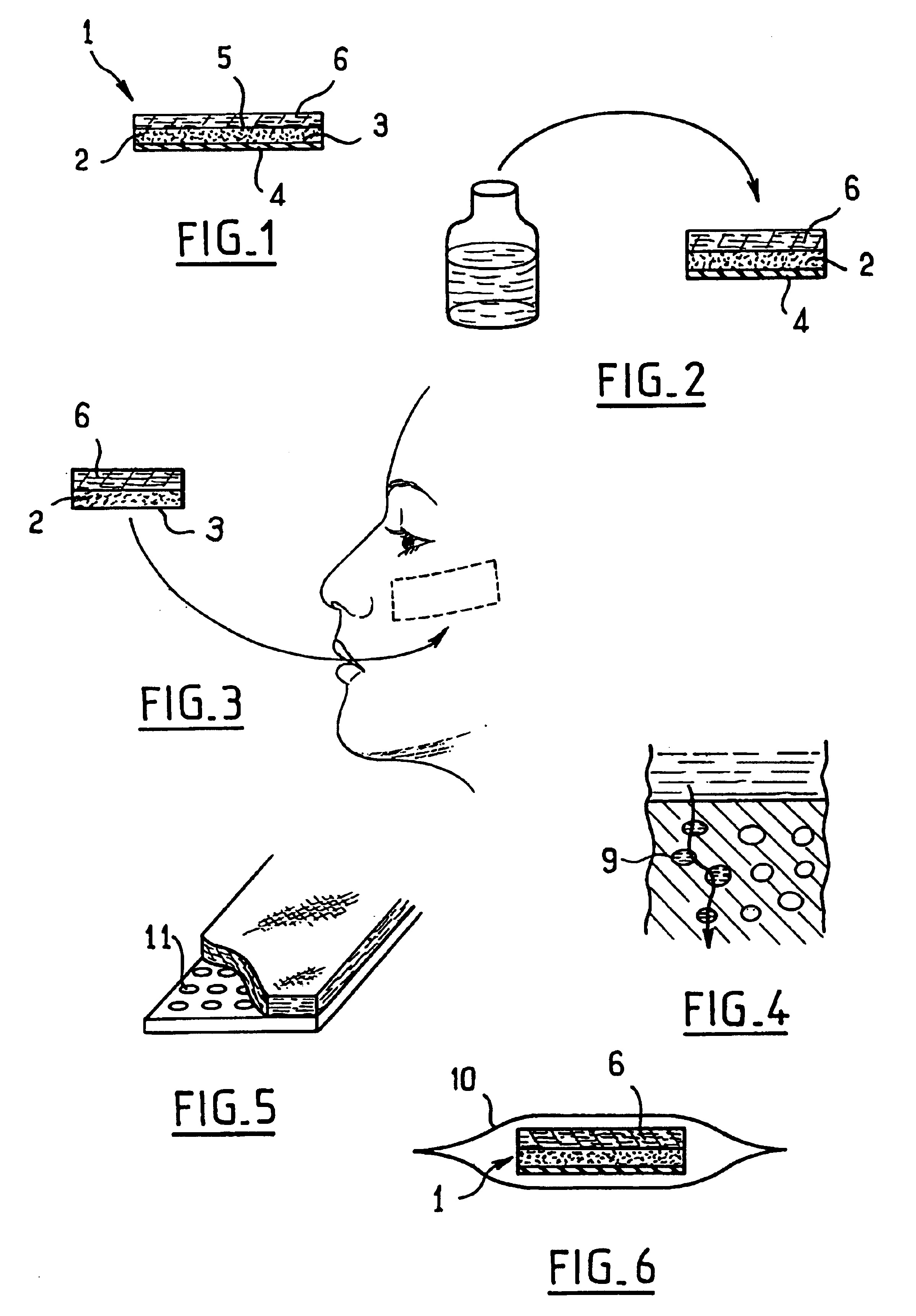Patch, a kit constituted by a patch and a receptacle and a method