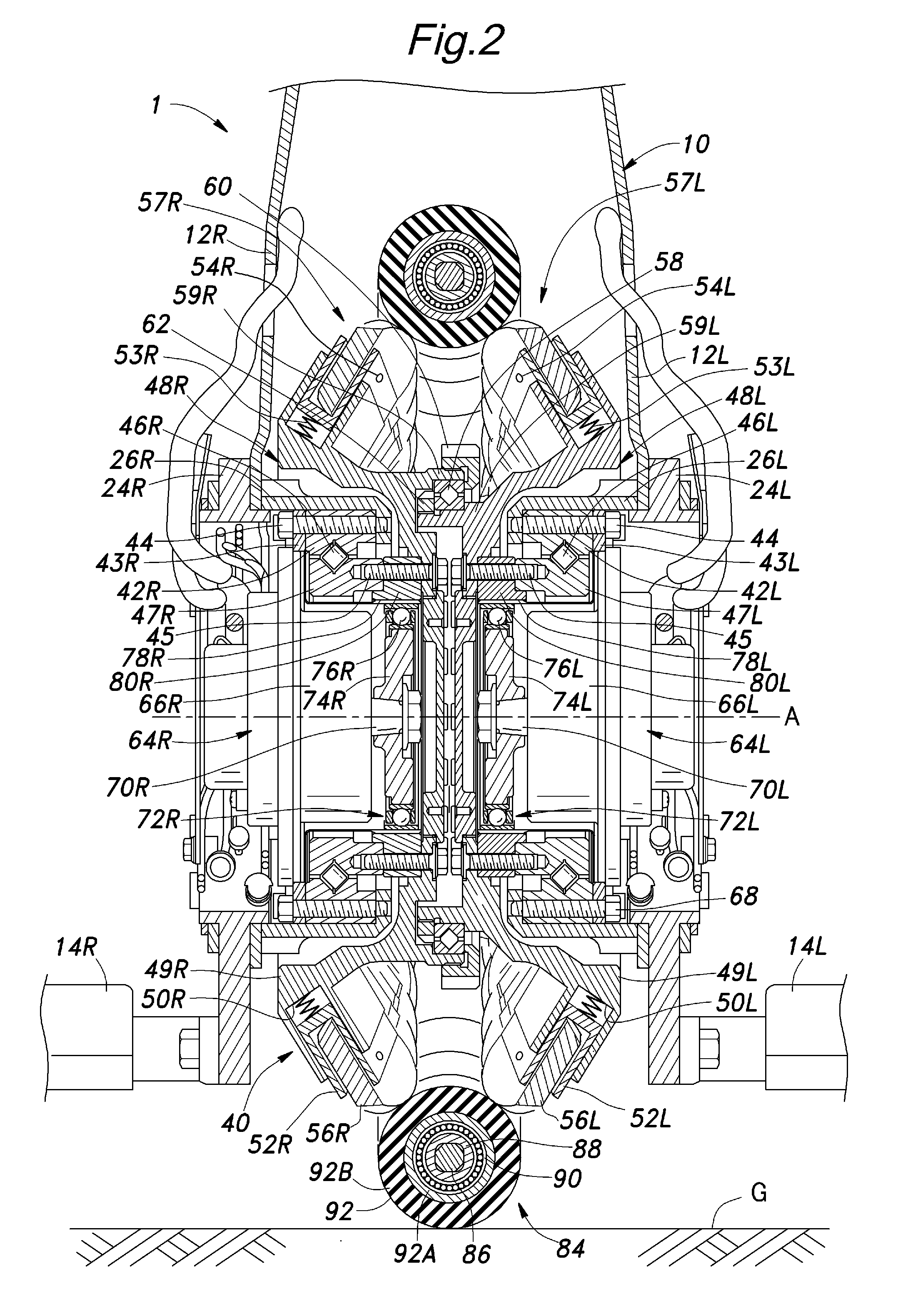 Frictional drive device and inverted pendulum type vehicle using the same