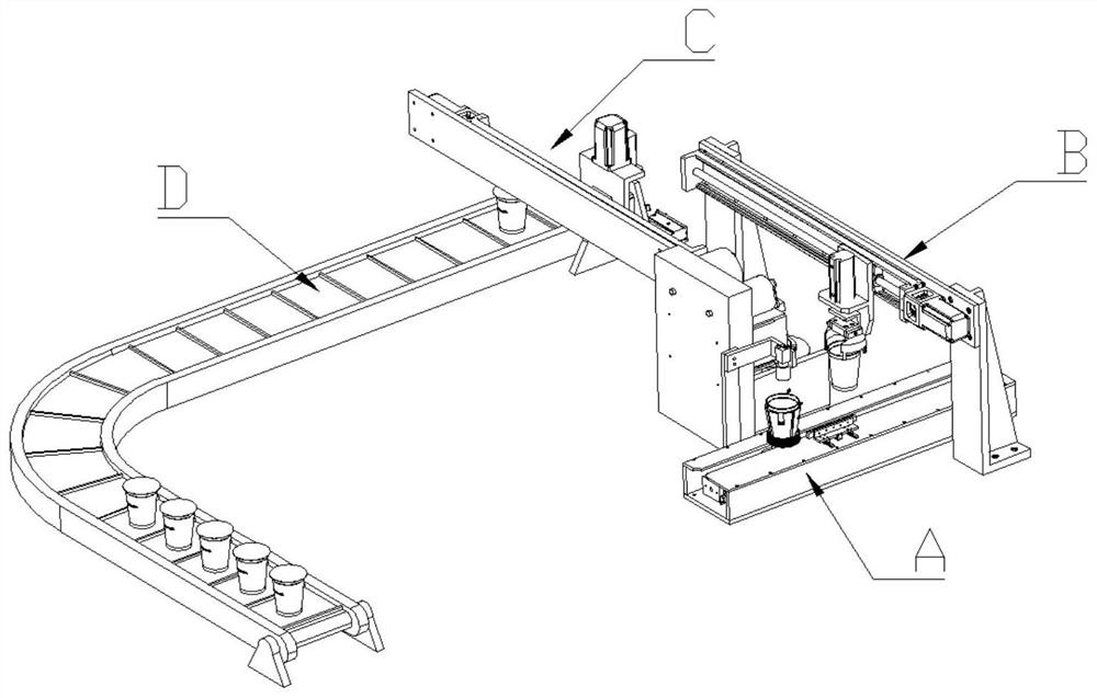 A milk tea cup automatic handling system