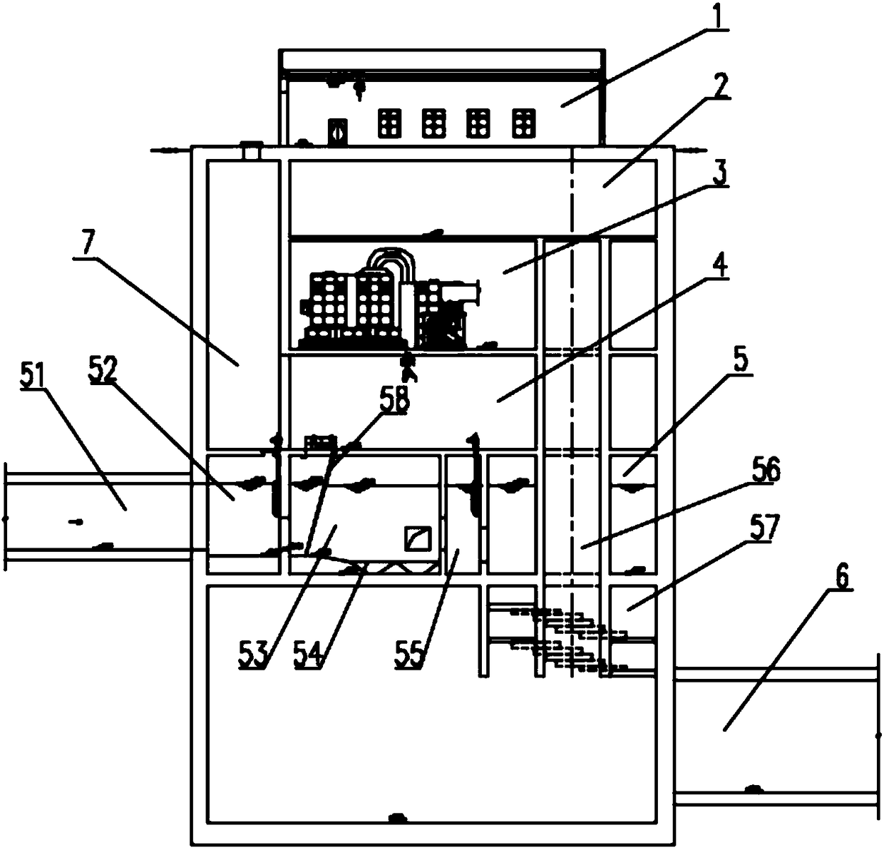 Drop energy dissipating shaft for sand setting pretreatment