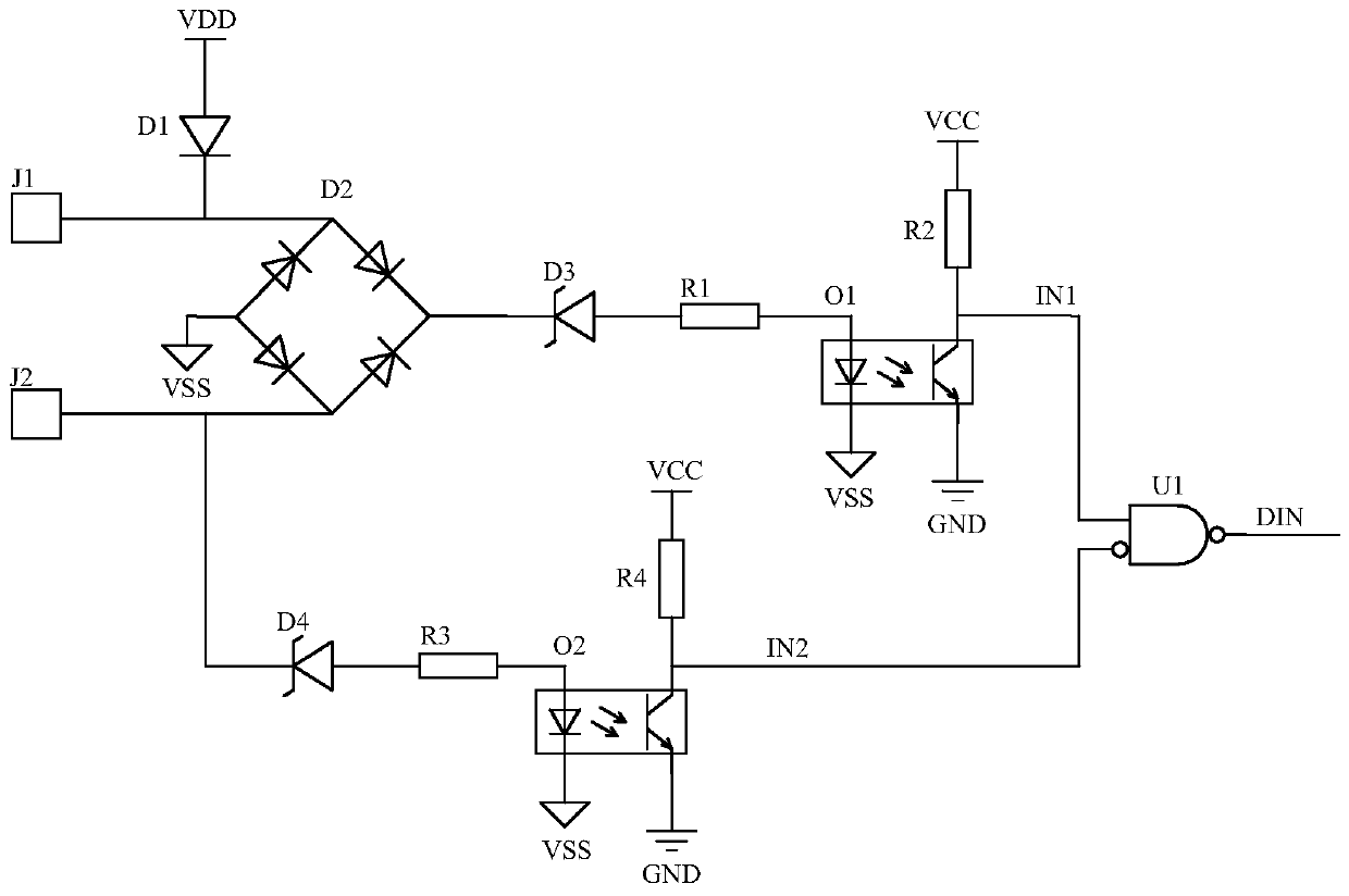 Switching value input circuit suitable for non-polar multi-level voltage input