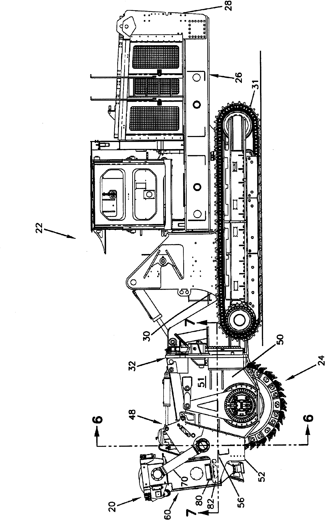 Local dust extraction system for an excavation machine