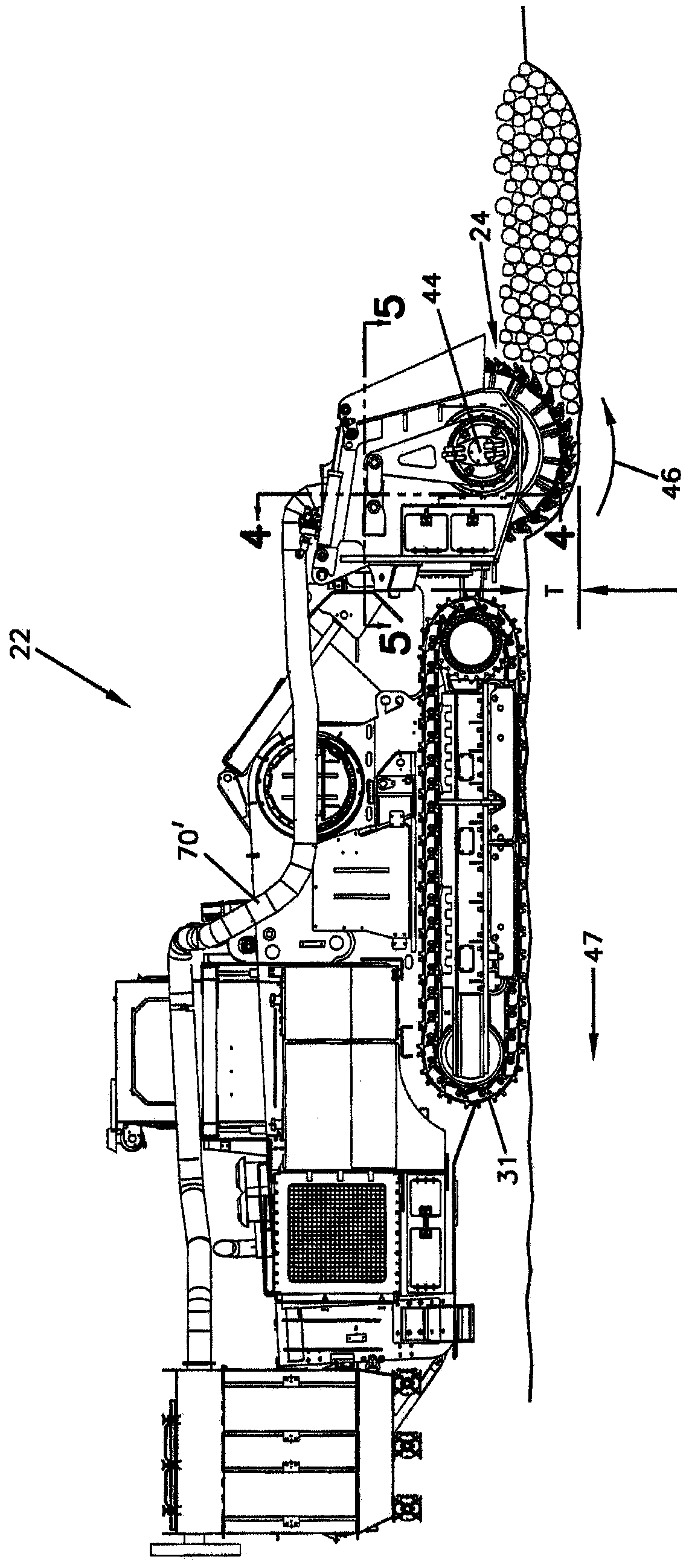 Local dust extraction system for an excavation machine