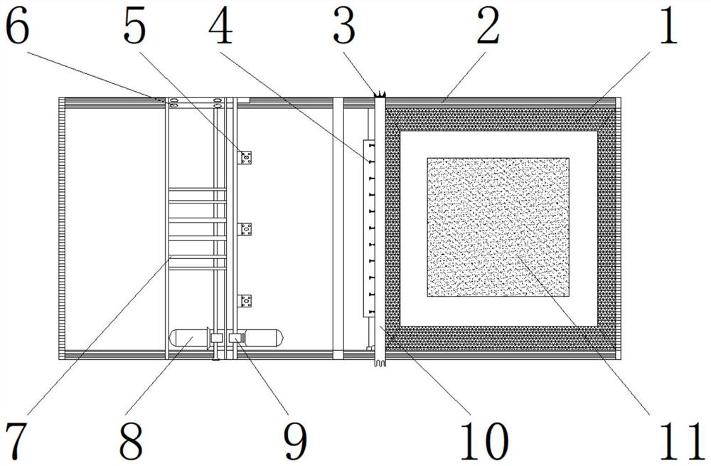 Discharging device for constructional engineering