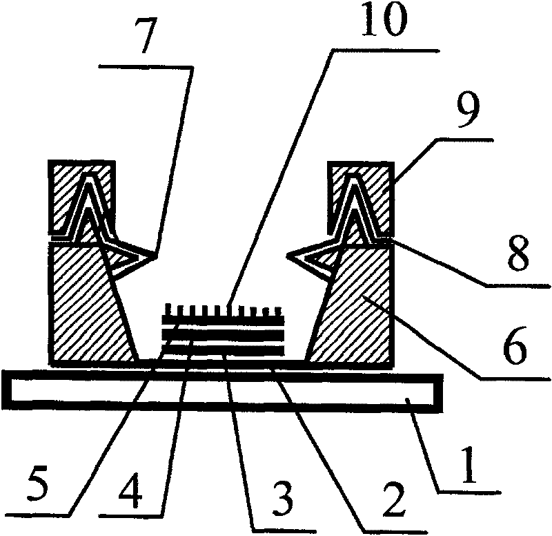 Flat board display of fold-line type grid controlled structure and manufacture process