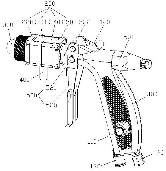 Capsule type glue supply and control spray gun