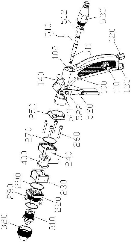 Capsule type glue supply and control spray gun