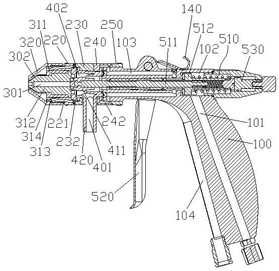 Capsule type glue supply and control spray gun