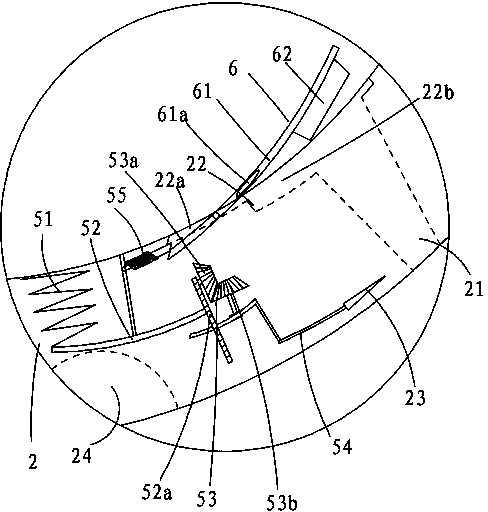 Cow true stomach left deflection operation reset device of double-locking structure