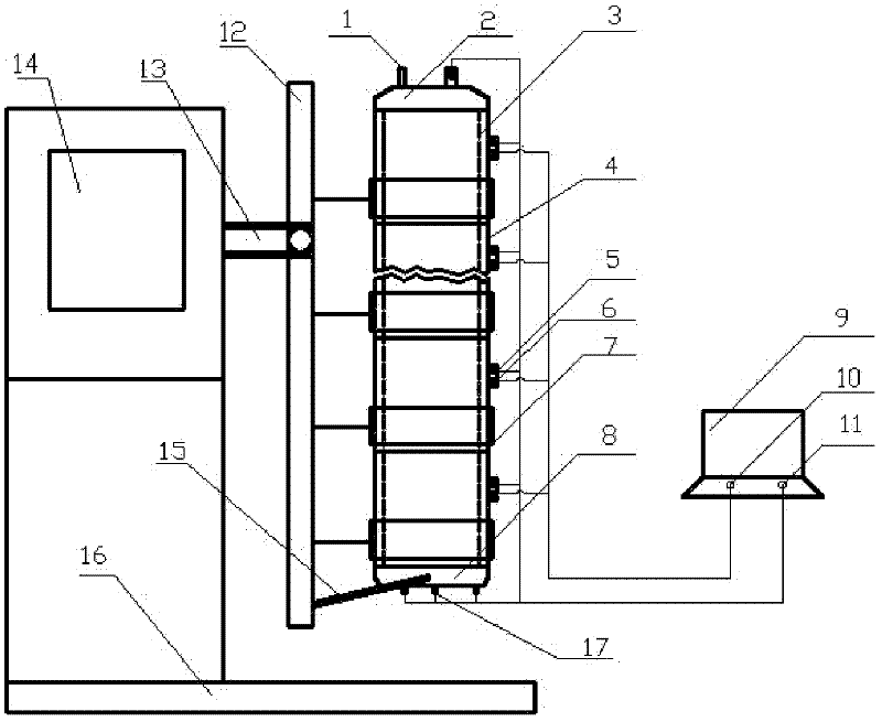 Measuring device and measuring method for well-cementing annular weight loss of cement slurry