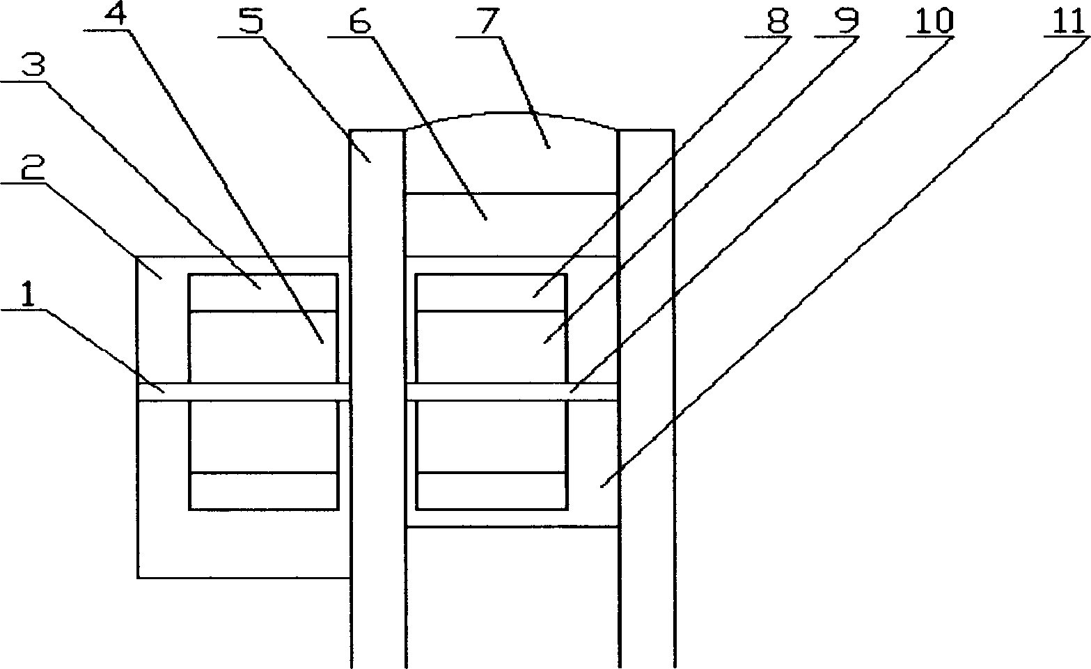 Internally-installed shutter rotation magnetic control device