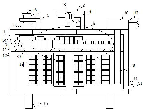Sewage treatment device based on differential stirring
