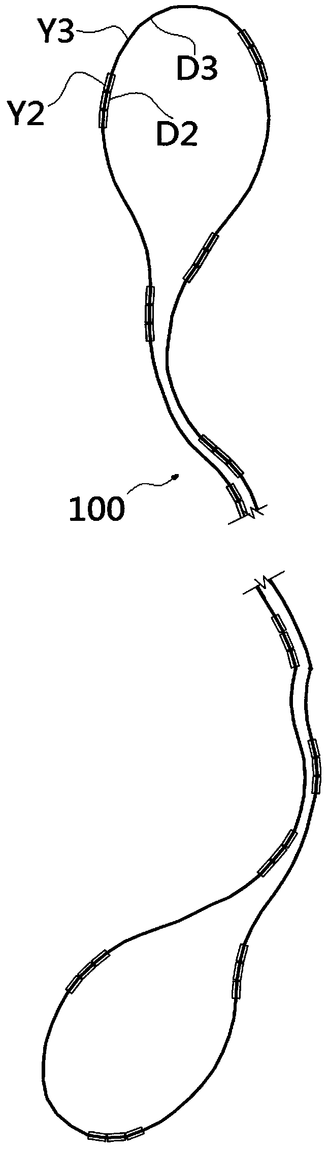 Parallel connection type descending operation track train and transporting method thereof
