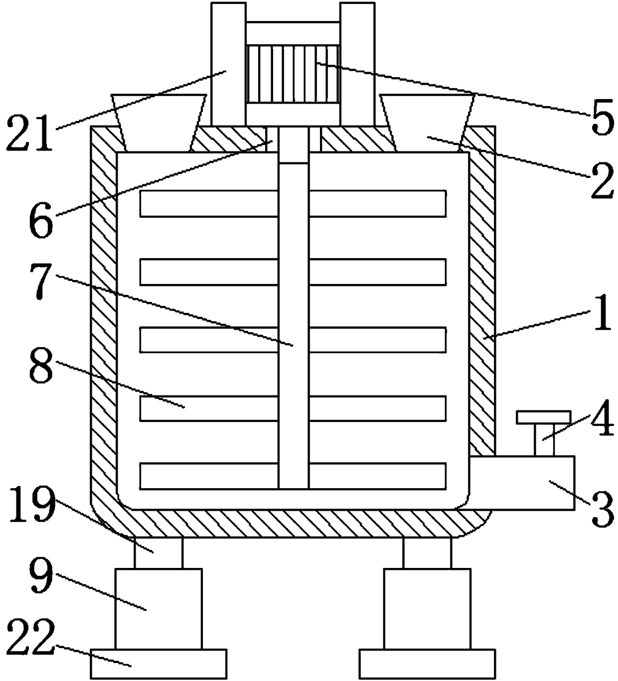 Washing machine plastic mixing equipment capable of absorbing shock