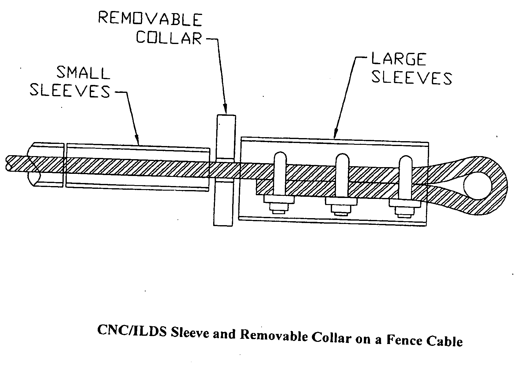 CNC impact load deflector sleeve and removable collar for cable and post protection