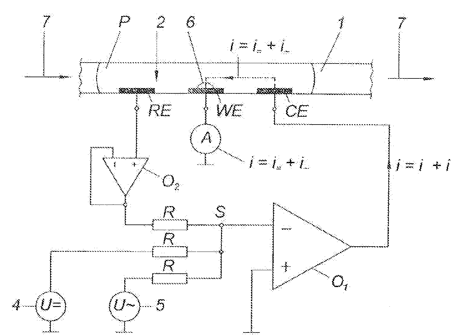 Method and a device for monitoring a medical microsample in the flow measuring cell of an analyzer