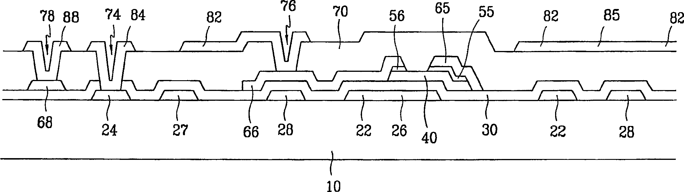 Thin film transistor array for a liquid crystal display