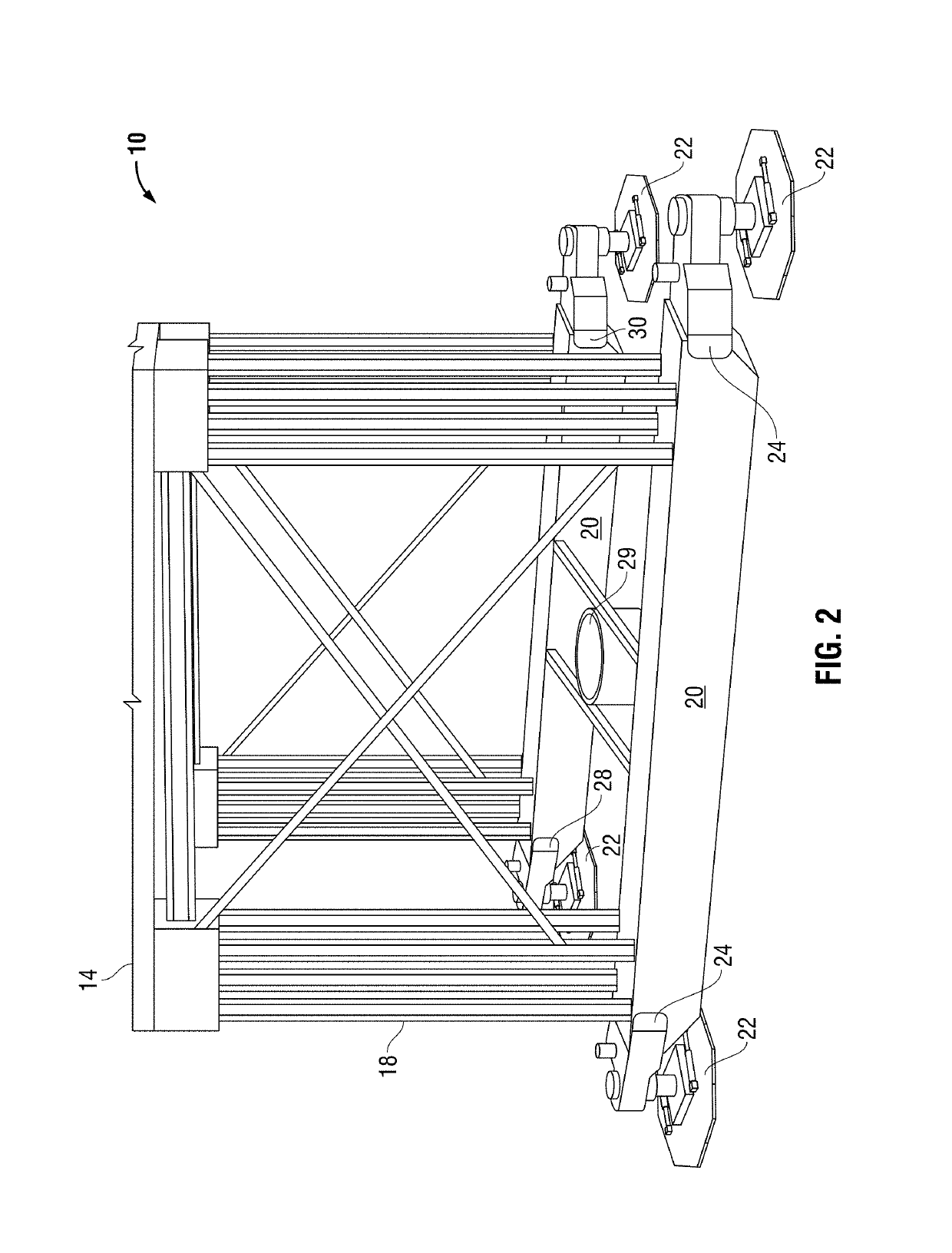 Method and system for positioning a drilling or other large structure using attached positioning shoes with individually addressable wireless vertical and rotational control