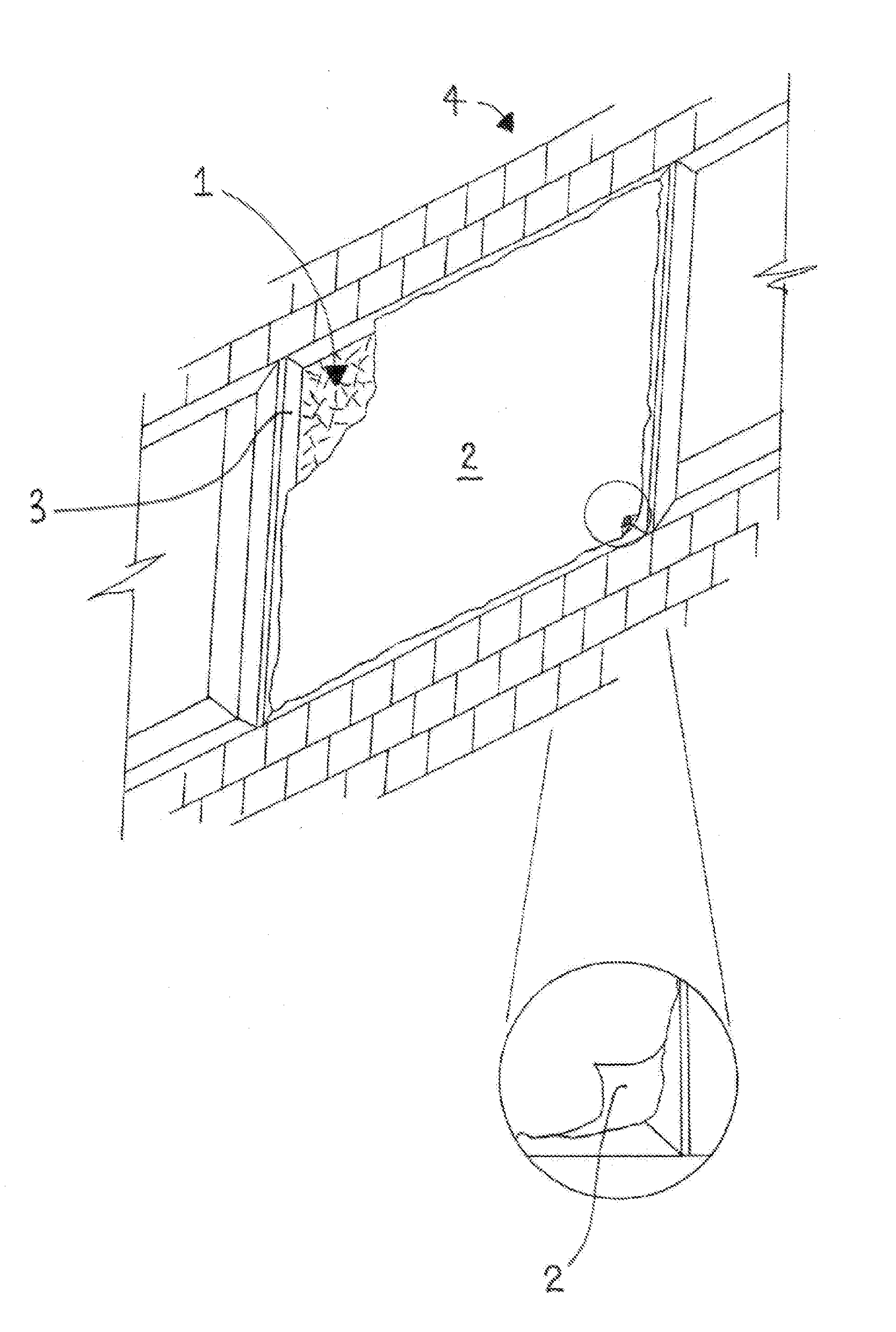 Sprayable composition for stabilising broken glass and method of applying same