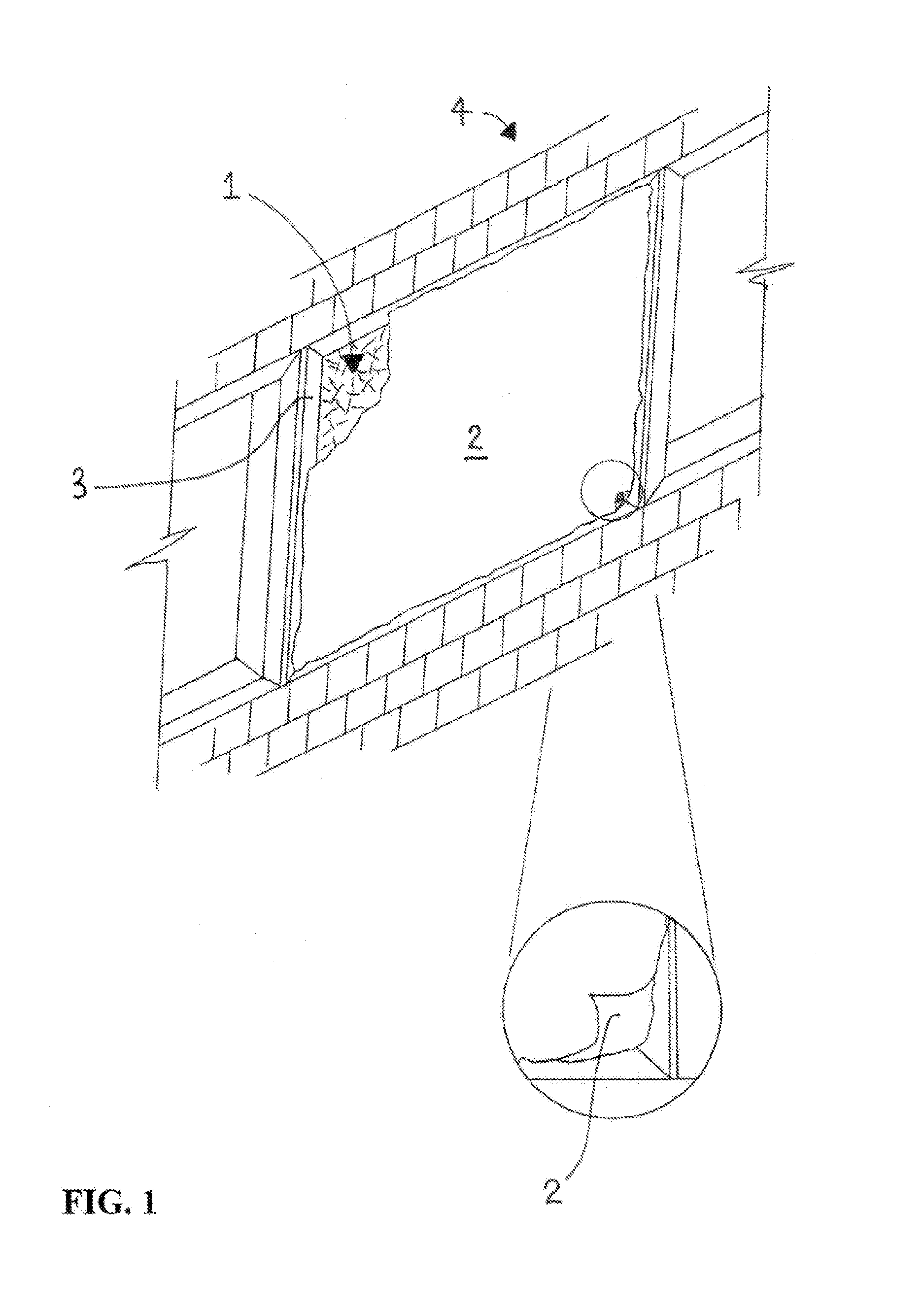 Sprayable composition for stabilising broken glass and method of applying same