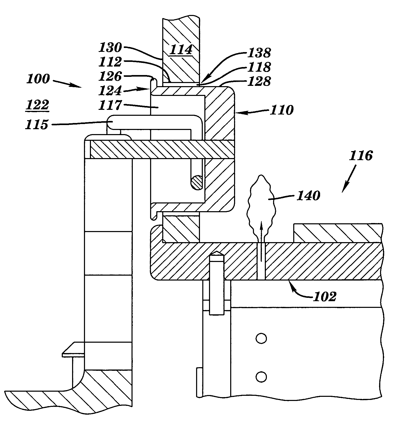 Gas flow restricting cathode system for ion implanter and related method