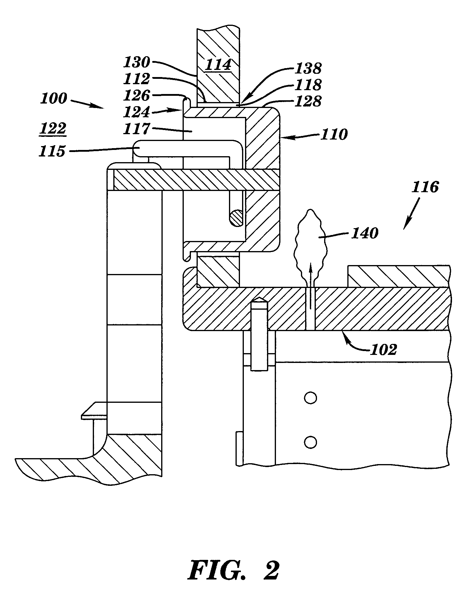 Gas flow restricting cathode system for ion implanter and related method