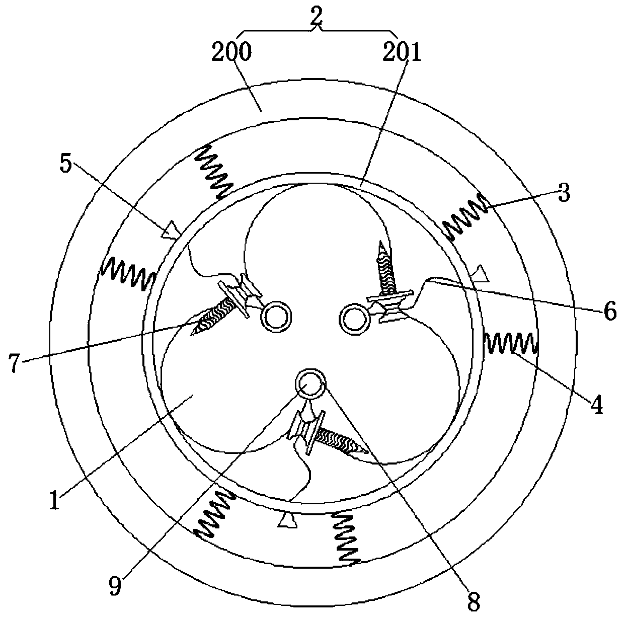 Three-core cable and cable head positioning device and using method thereof