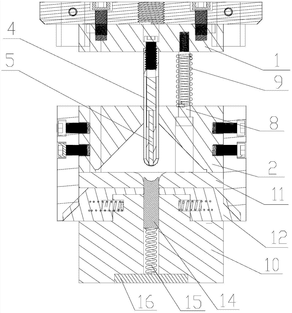 BV wire bending and stamping die with combined upper die