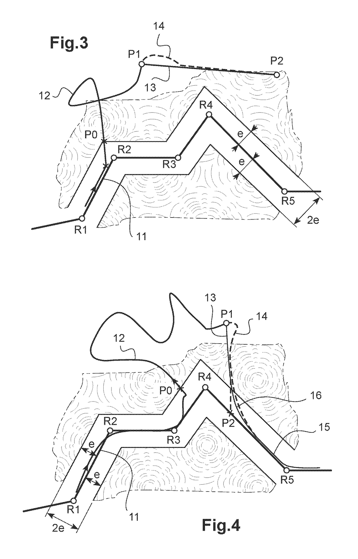 Method and a device for calculating a safe path from the current position of an aircraft to an attachment point