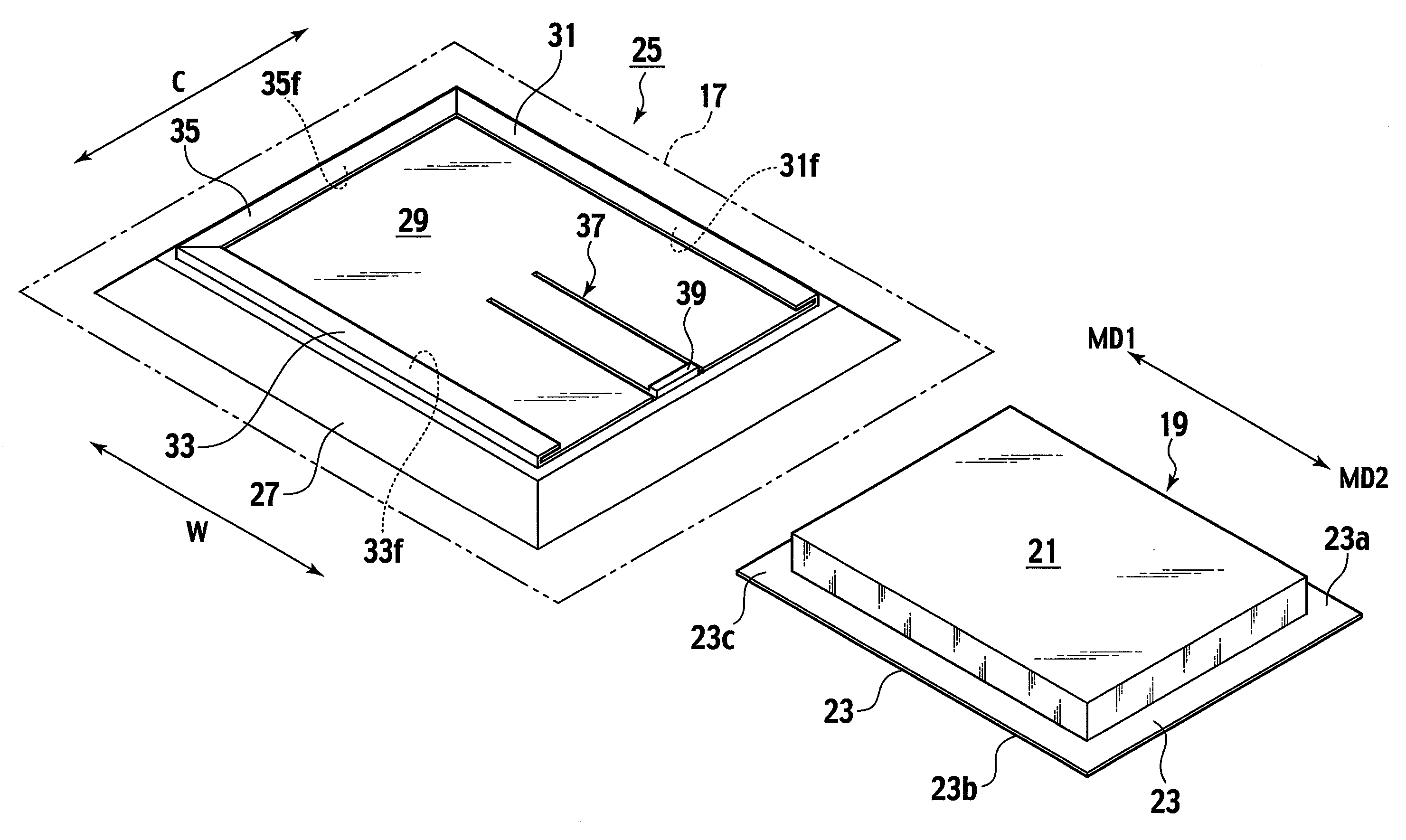 Mounting structure of electronic device and pneumatic tire