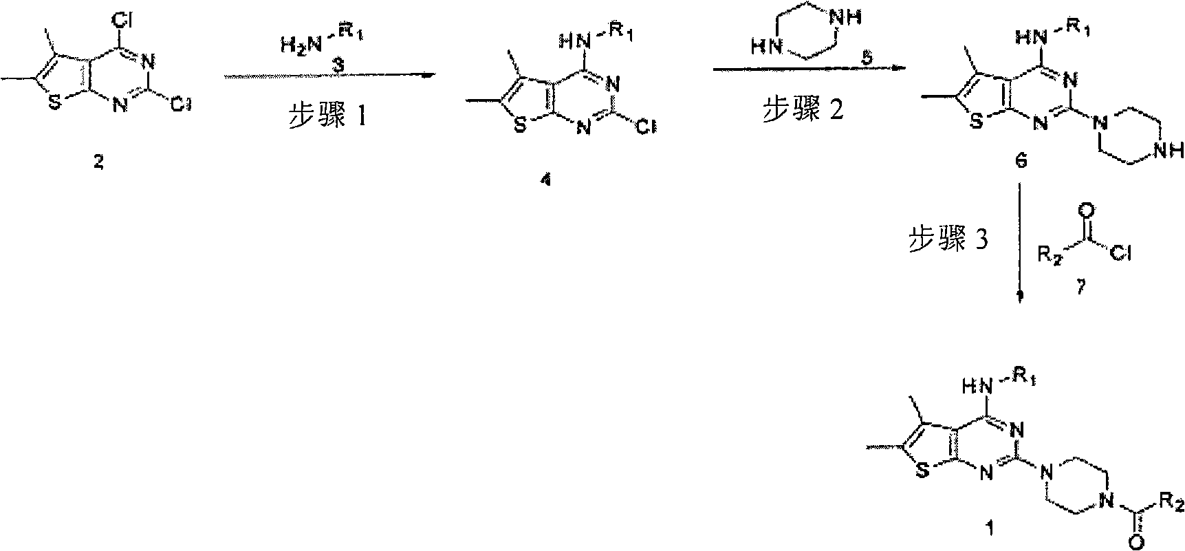 5,6-dimethylthieno(2,3-DI) pyrimidine derivatives, the preparation method thereof and the pharmaceutical composition comprising the same for anti-virus