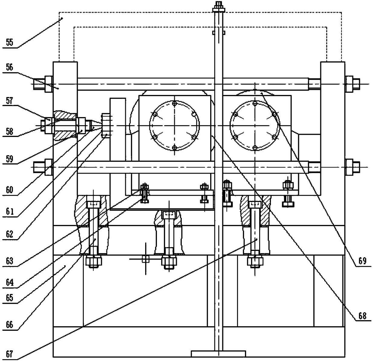 Line contact rolling-slipping friction vibration noise test bed and line contact rolling-slipping friction vibration noise test analysis method