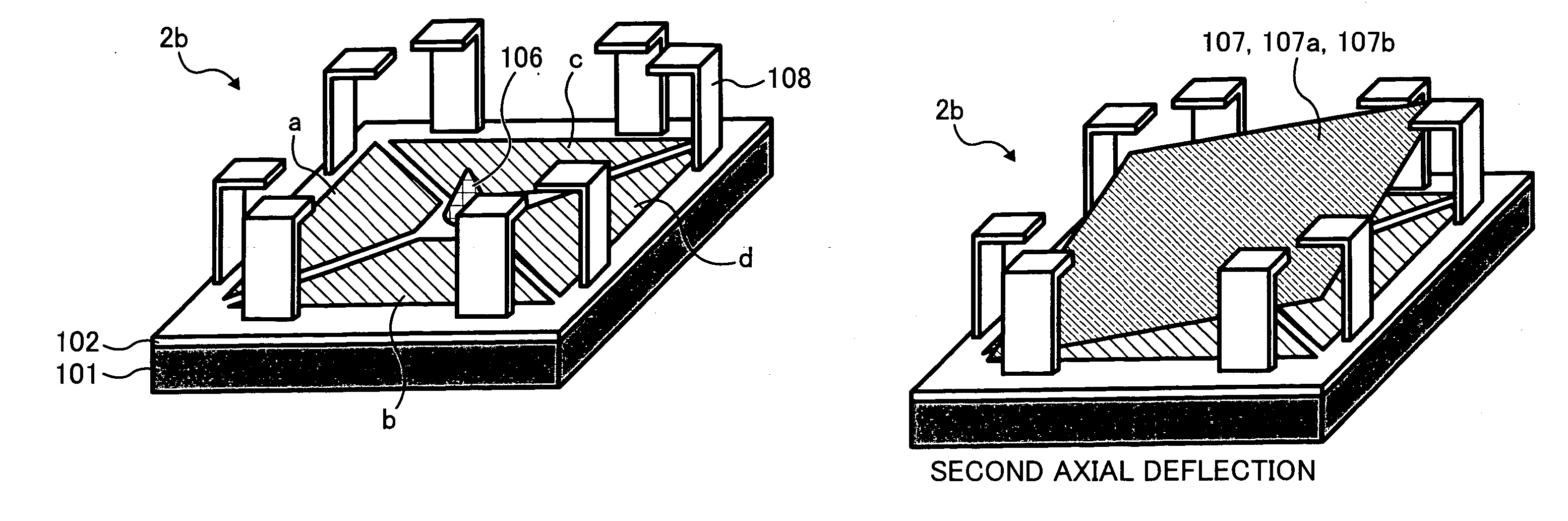 Optical deflection device and image projection display apparatus using the same