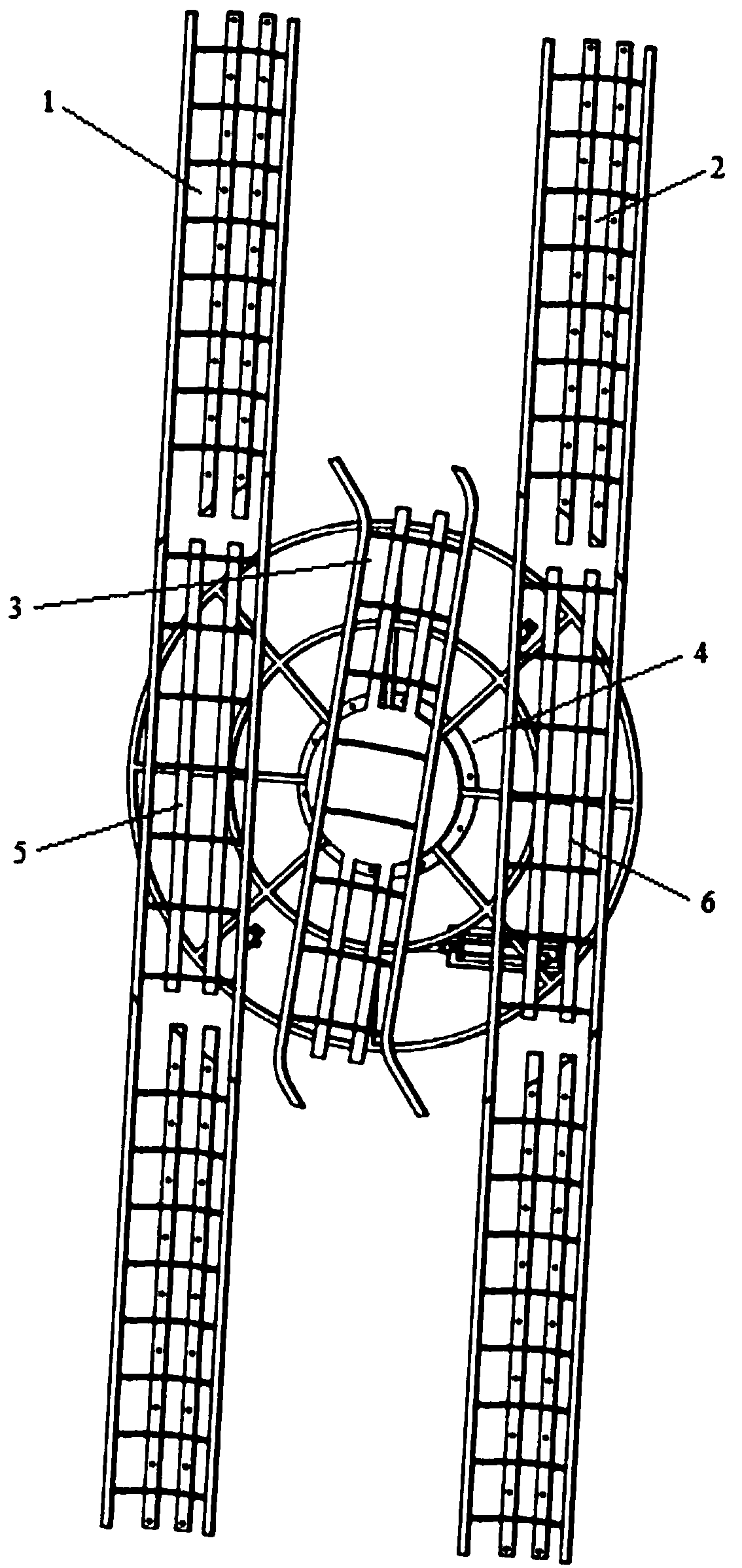 Switching mechanism of elevator running rail for multi-car paralleling