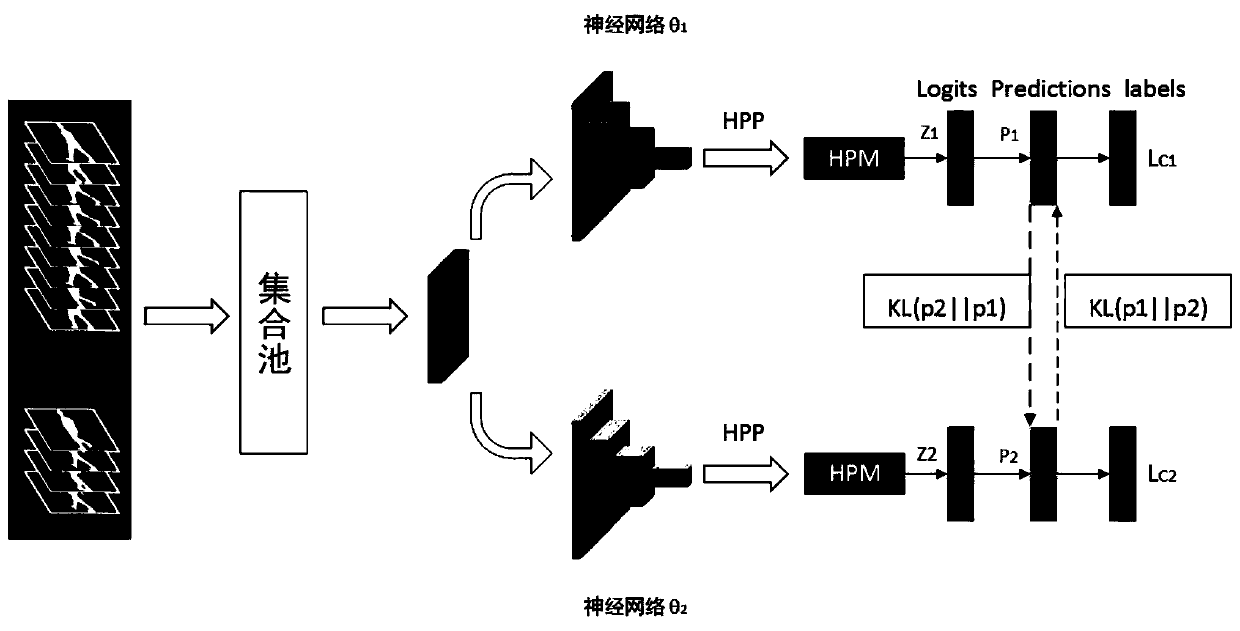 Multi-view gait recognition method and system based on mutual learning network strategy