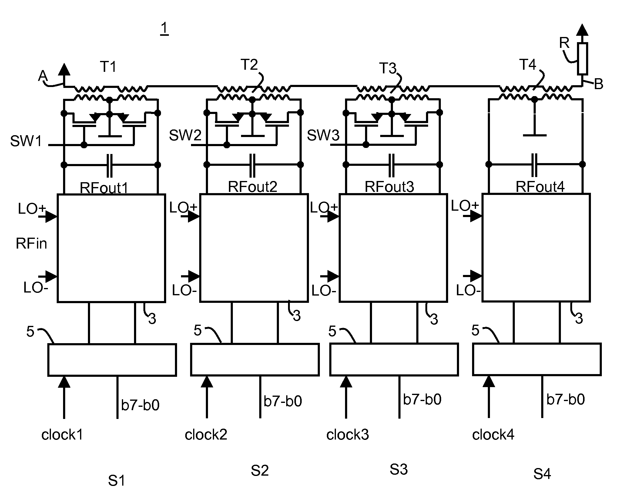 Output stage for a digital RF transmitter, method for providing an RF output signal in a digital RF transmitter, and digital RF transmitter