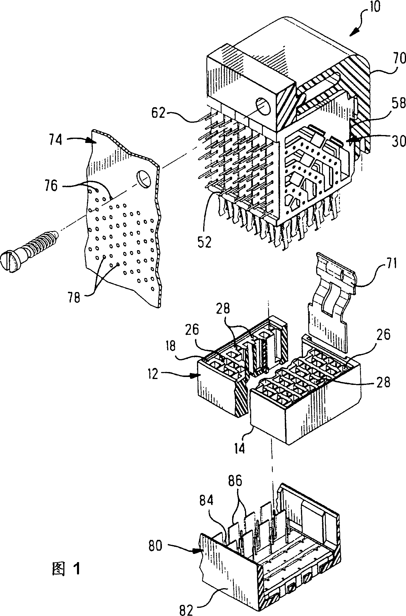 Connector assembly with shielded modules and method of making same