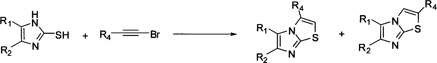 Method for preparing imidazo[2,1-b]thiazole derivative by catalysis of copper salt