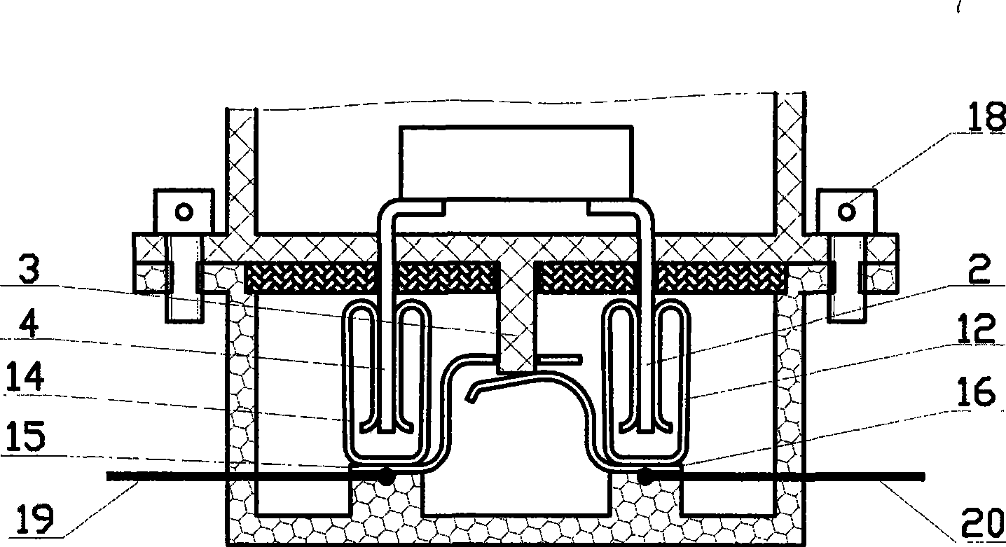 Uninterrupted meter-changing structure of inserted electric energy meter