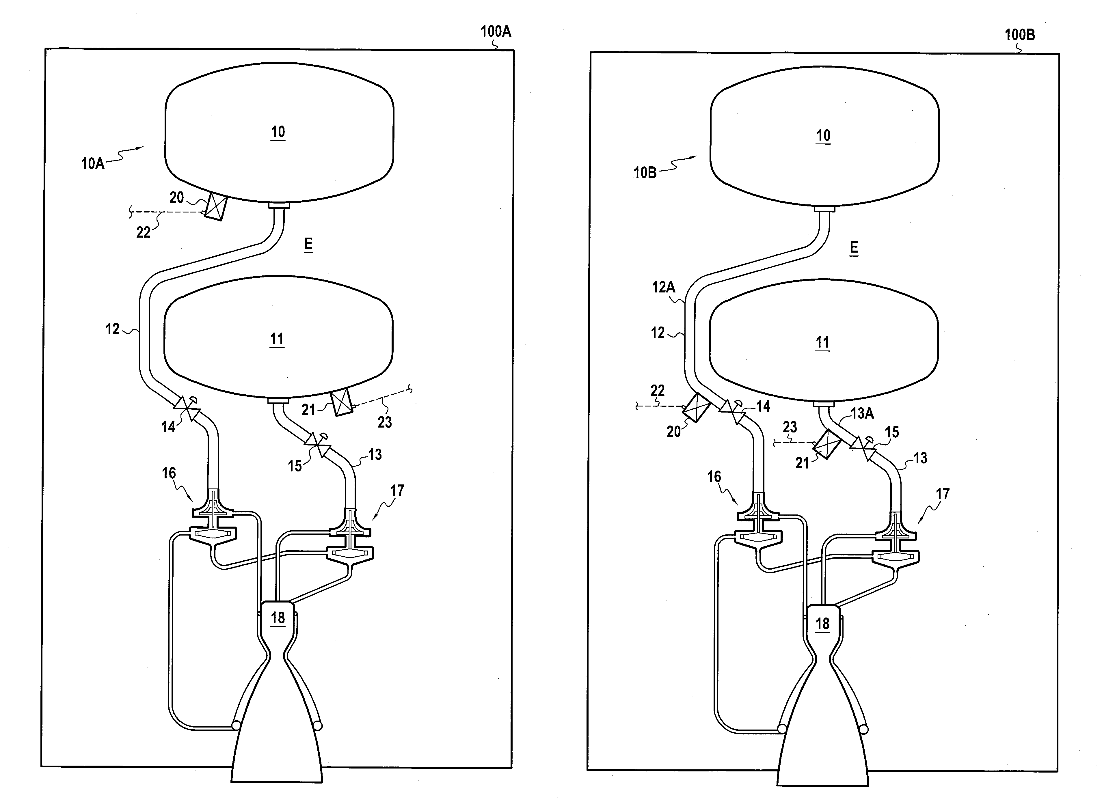 Device for feeding a rocket engine with propellant