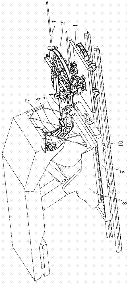 Movable pulley traction connecting device of inclined roadway winch used for transportation of hydraulic support