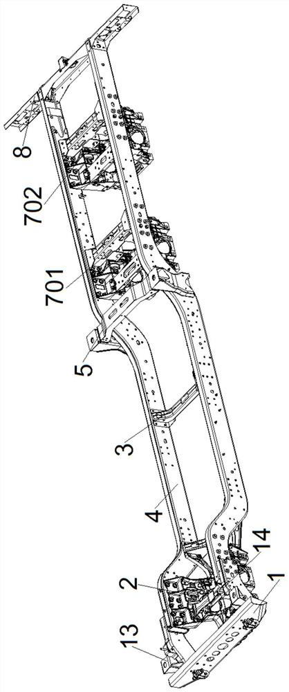 Multi-axle off-road vehicle frame structure with variable axle distance