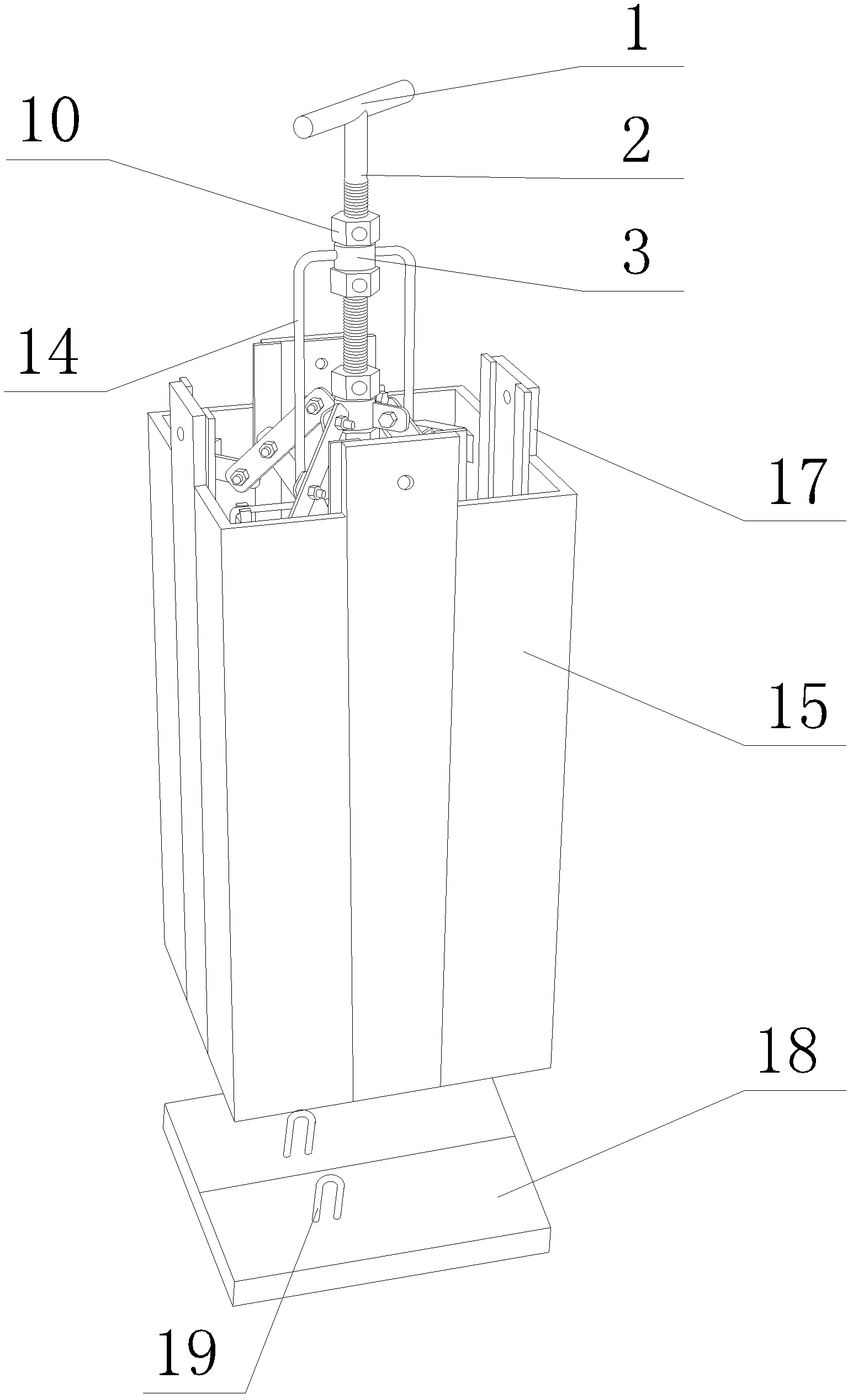 Construction method of equipment base pre-reservation anchor bolt square hole