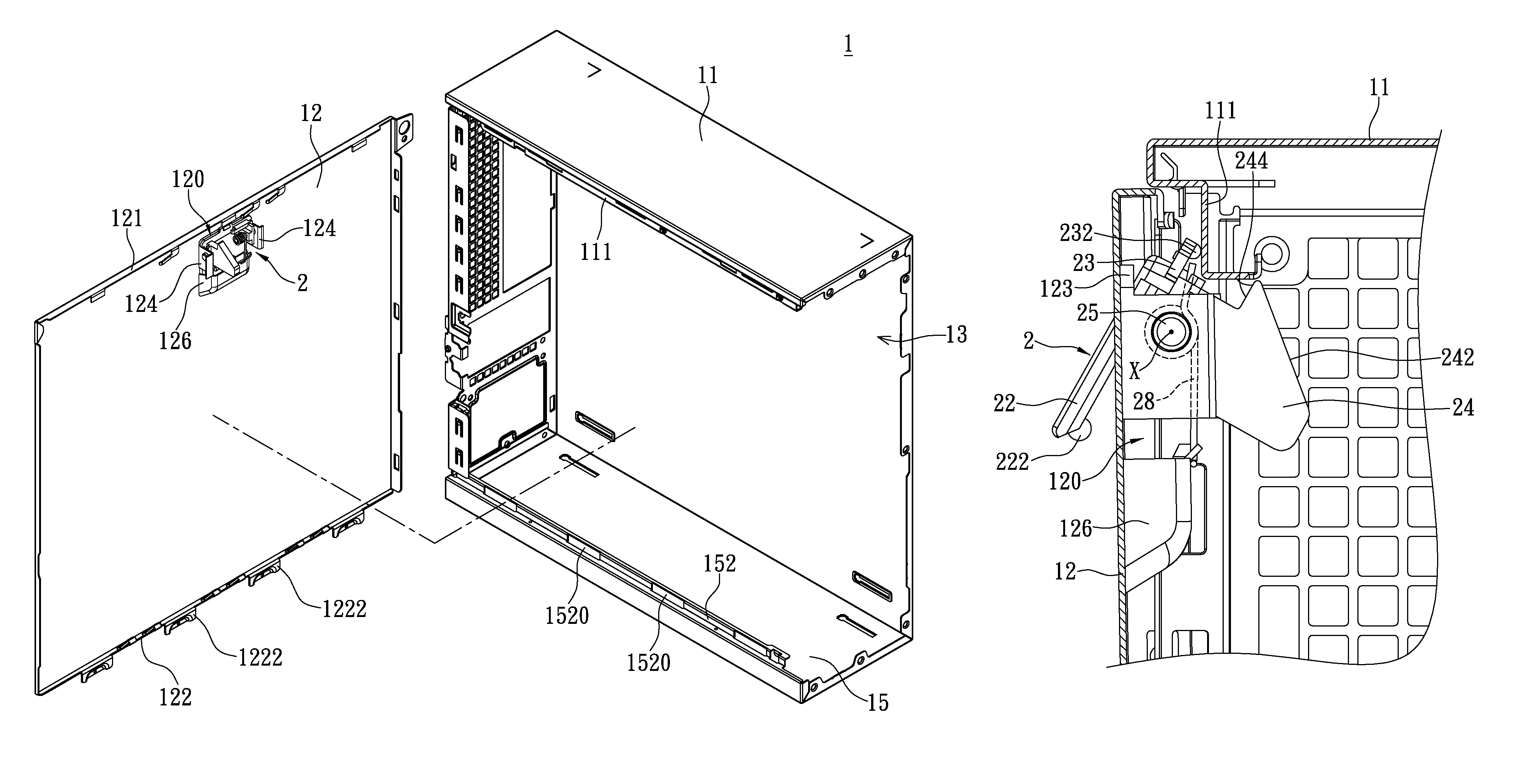 Housing having quick-dismounting structure