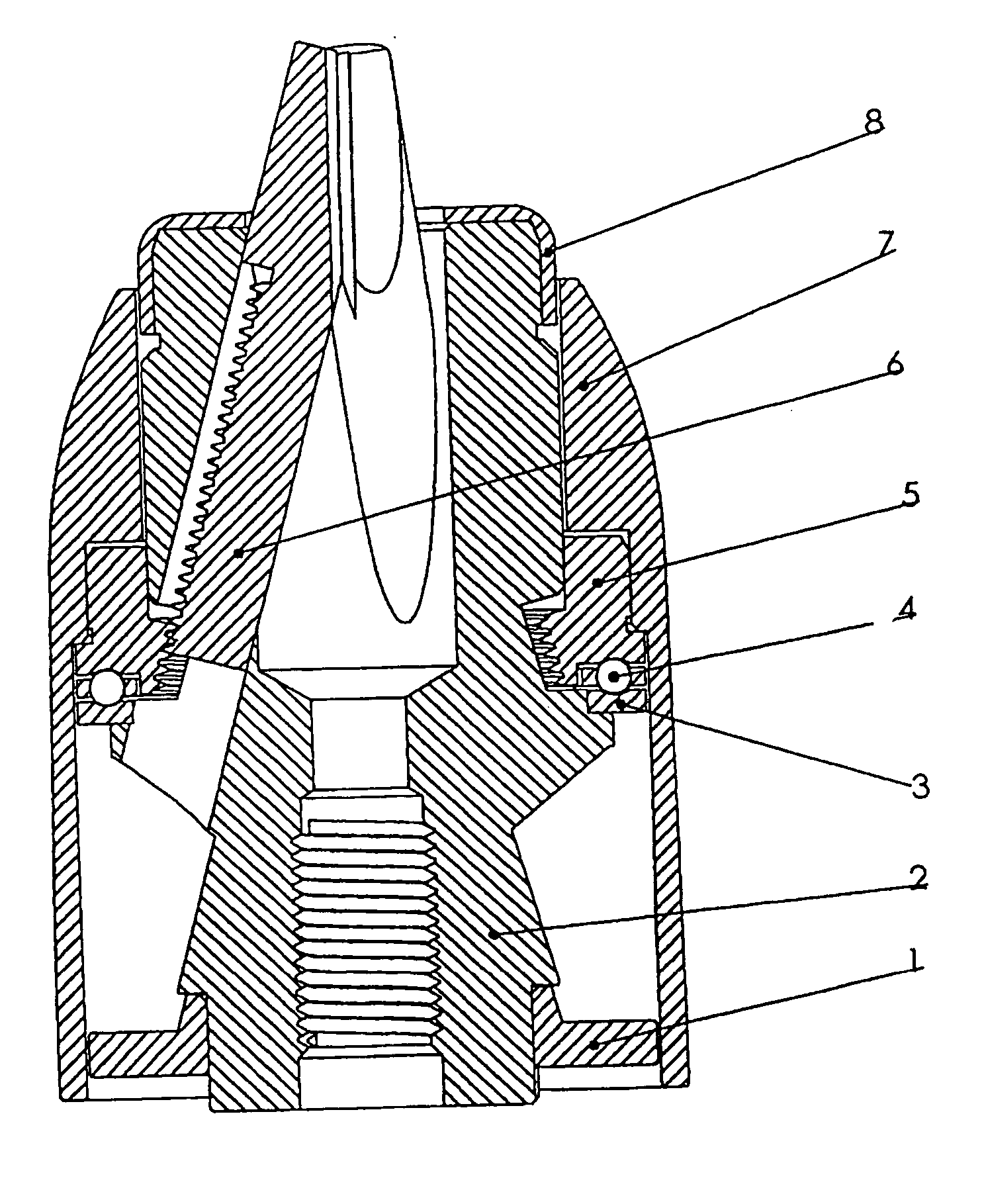 Self-tightening keyless chuck