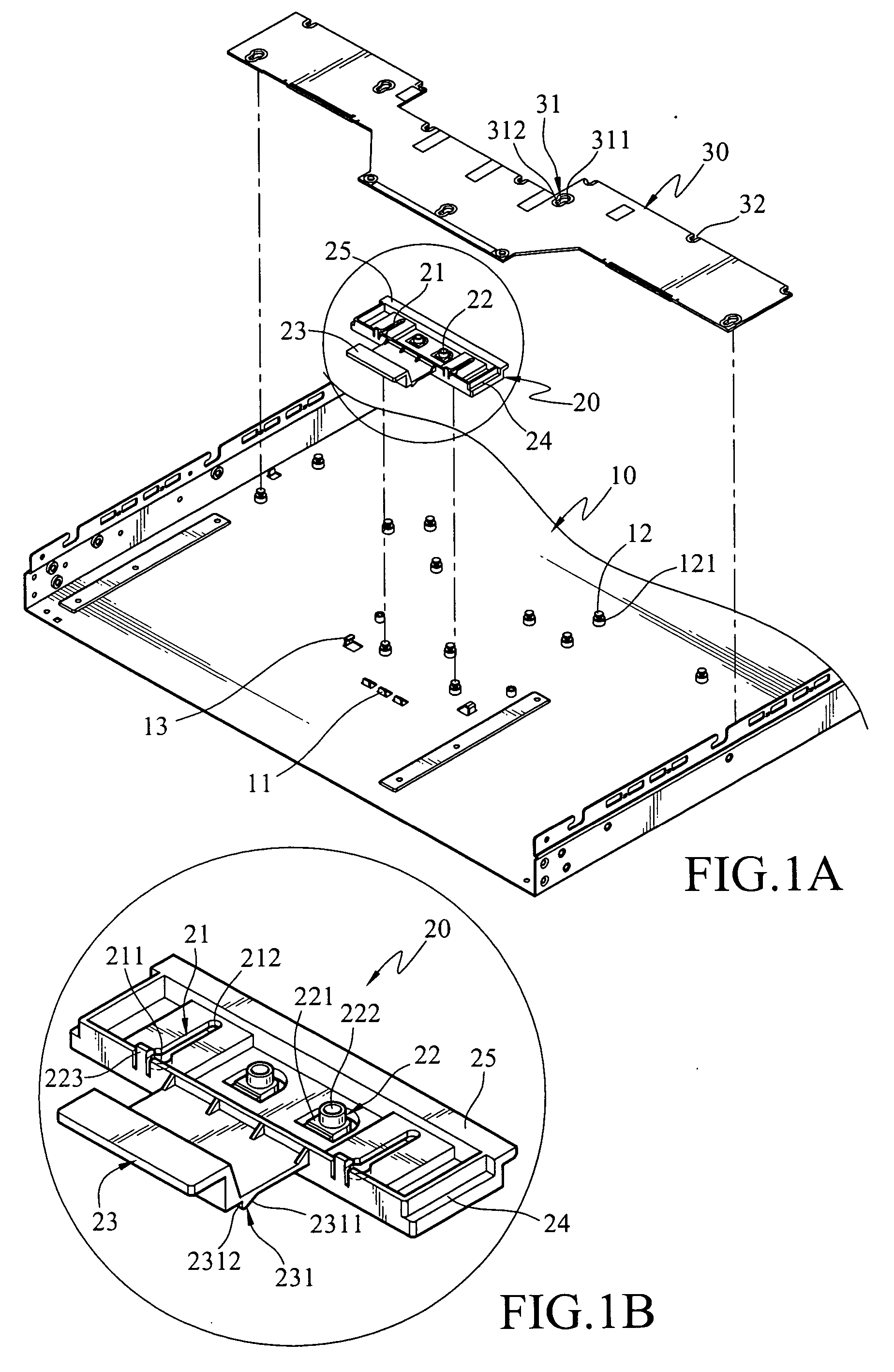 Circuit board fastening structure