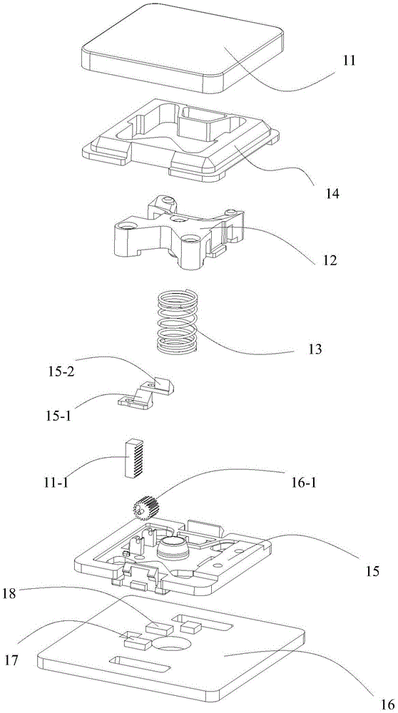 Ultrathin optical reflective input equipment switch module possessing tooth-shaped structure