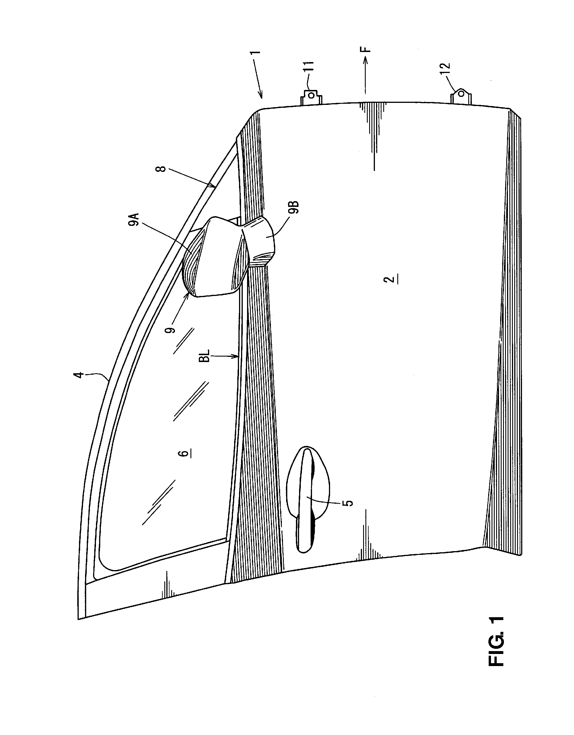 Attachment structure of door mirror