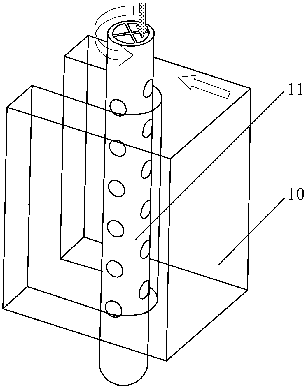 Multi-runner pipe electrode and system and single circulation electrolysis cutting method